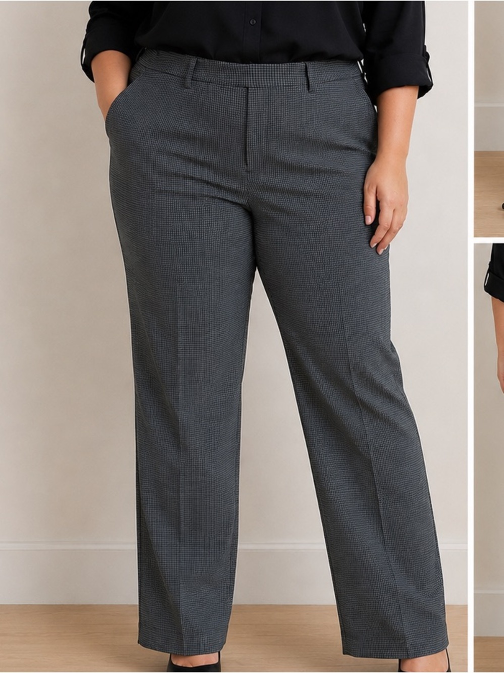 GAP Women’s Gray & Black Checkered Dress Pants Size 20 Career Office Stretch NWT